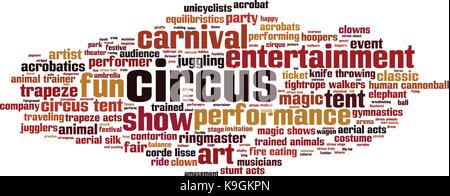 Circus word cloud concept. Vector illustration Stock Vector