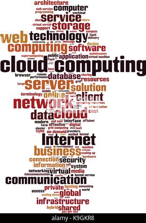 Cloud computing word cloud concept. Vector illustration Stock Vector