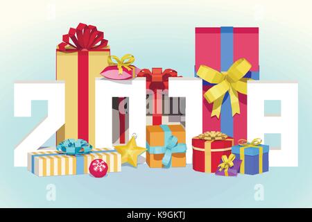 Christmas greeting card 2018 Stock Vector
