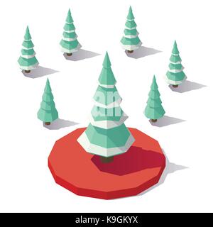 Christmas tree in the snow Stock Vector