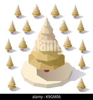 Low poly pine tree Stock Vector