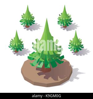 Christmas tree origami of paper Stock Vector