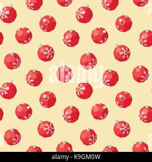 Christmas toy red ball pattern Stock Vector