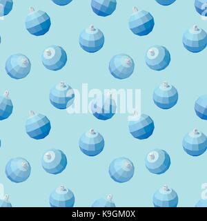 Christmas toy blue ball pattern Stock Vector