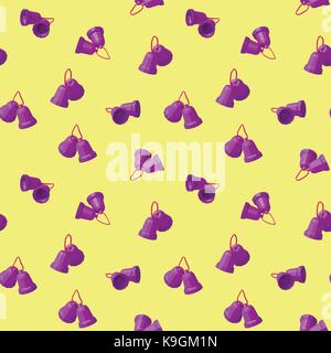 Lowpoly Christmas toy bells pattern Stock Vector