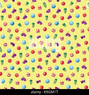 Christmas tree decorations pattern Stock Vector