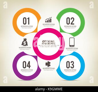 Colorful infographics options template Stock Vector