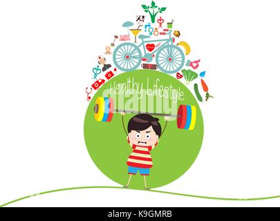 healthy lifestyle background Stock Vector