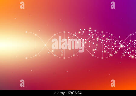 Molecule structure dna and neurons, connected lines with dots, genetic and chemical compounds, illustration Stock Photo