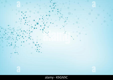 Molecule structure dna and neurons, connected lines with dots, genetic and chemical compounds, illustration Stock Photo