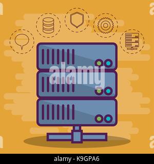data center design Stock Vector