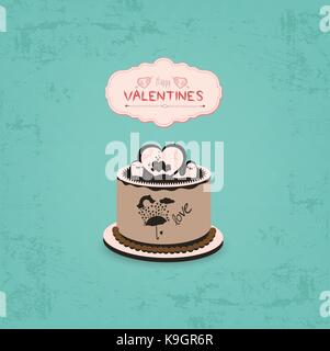 valentines day with chocolate cupcake Stock Vector