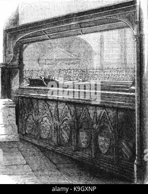 P336 Tomb of Eleanor Queen of Edward I in Westminster Abbey Stock Photo