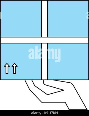 hand holding box shipping delivey icon image Stock Vector