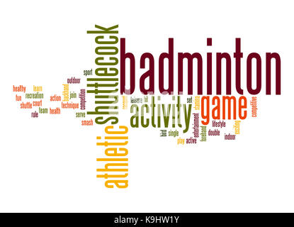 Badminton word cloud Stock Photo