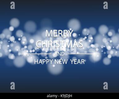 happy new year 2018 in square with bokeh and lens flare pattern blue background eps 10vector Stock Vector