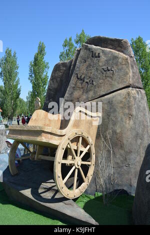 Astana, Kazakhstan - Exhibit in ethnic festival in summer 2017 Stock Photo