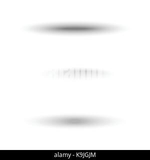 Transparent realistic shadow effect set, collection. Oval shadow for tab dividers isolated on white Stock Vector