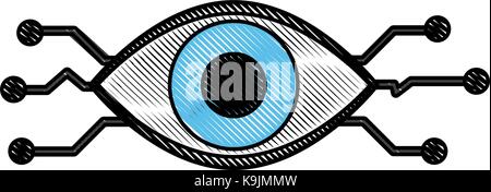 Surveillance eyes technology Stock Vector