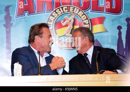 Barcelona, Spain. 22nd Sept, 2017. Arnold Schwarzenegger during the Arnold Classic Europe 2017, in Barcelona, on Friday 22 September 2016. Credit: Gtres Información más Comuniación on line, S.L./Alamy Live News Stock Photo