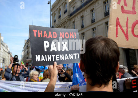 A day for peace in Paris . Many associations ; french Korean, Kurde come place de la république. Stock Photo