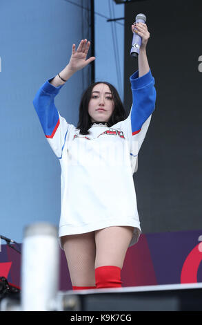 Las Vegas, NV, USA. 23rd Sep, 2017. 23 September 2017 - Las Vegas, NV - Noah Cyrus. 2017 iHeartRadio Music Festival Village at the MGM VIllage. Photo Credit: MJT/AdMedia Credit: Mjt/AdMedia/ZUMA Wire/Alamy Live News Stock Photo