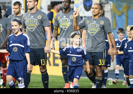 Chester, Pennsylvania, USA. 23rd Sep, 2017. iThe Union walk onto the pitch at the beginning of the match at Talen Energy Stadium in Chester Pennsylvania Credit: Ricky Fitchett/ZUMA Wire/Alamy Live News Stock Photo