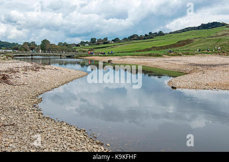 The River Char at Charmouth West Dorset Stock Photo