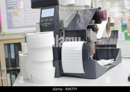 barcode label printer Stock Photo