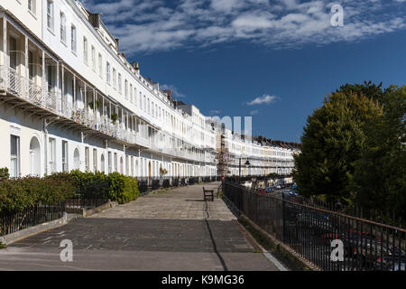 Period terrace houses in Royal York Crescent, Clifton, City of Bristol, England, UK Stock Photo