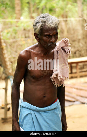 Indian senior man looking at the camera Stock Photo