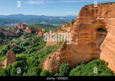 Las Medulas landscape. Ancient roman gold mines in Leon, Spain. Stock Photo