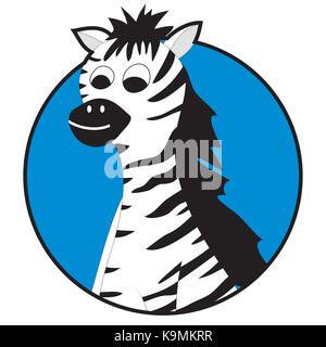Zebra sticker icons flat avatar. Wild zebra character animal, cartoon cute wildlife zebra. Vector illustration Stock Vector