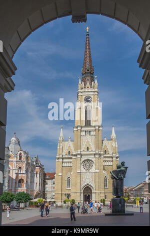 Serbia, Novi Sad, Name of Mary Catholic church in Freedom Square Stock Photo