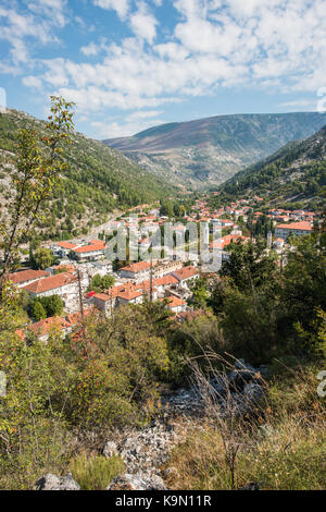 Hight view of the city of Stolac from the viewpoint next to the Orthodox Church, Bosnia and Herzegovina. Stock Photo