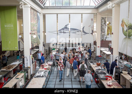 Fish area,  Mercado dos Lavradores,Funchal,Madeira, Portugal Stock Photo