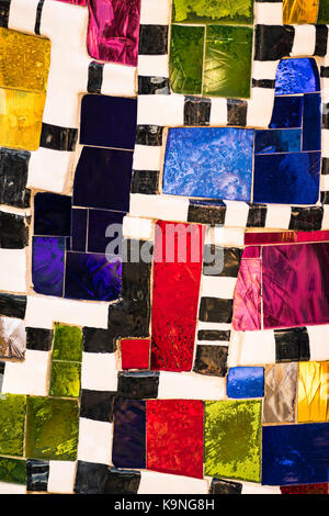 Texture made from mosaic of colored glass pieces. Stock Photo