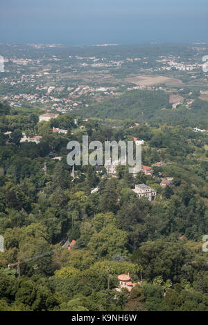 View over the resort town of Sintra, Grand Lisboa, Portugal Stock Photo