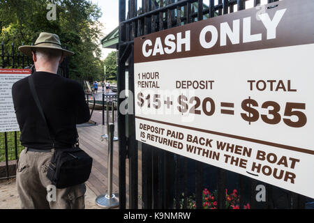 Sign in Central Park, NY alerting people to the presence 