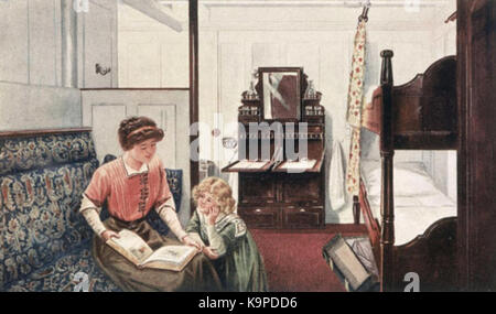 Period Illustration of 2nd Class Stateroom on Titanic Stock Photo - Alamy