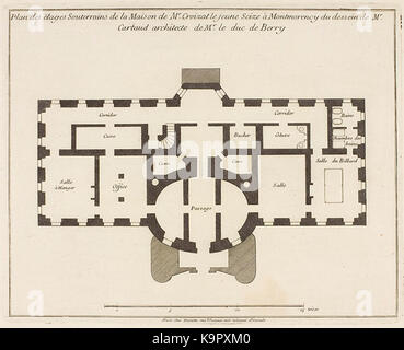 Plan caves chateau neuf montmorency crozat Stock Photo