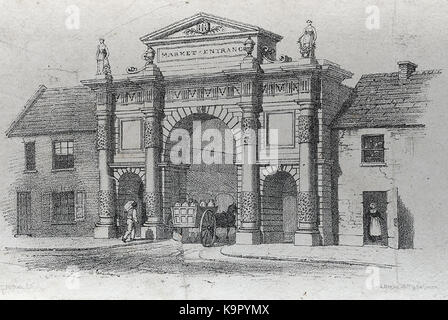 Proposed entrance to Carmarthen Market Stock Photo