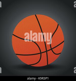 Isolated Realistic basketball design on gray background, vector illustration. Stock Vector