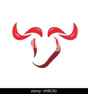 abstract bull illustration, outlines of bull illustration, icon design, isolated on white background. Stock Vector