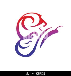 stylish butterfly illustration, outlines of butterfly icon design, isolated on white background. Stock Vector
