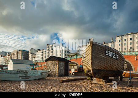Afternoon on Brighton beach, East Sussex, England. Stock Photo