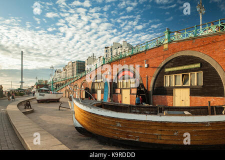 Late summer afternoon at the Fishing Museum on Brighton seafront, East Sussex, England. Stock Photo