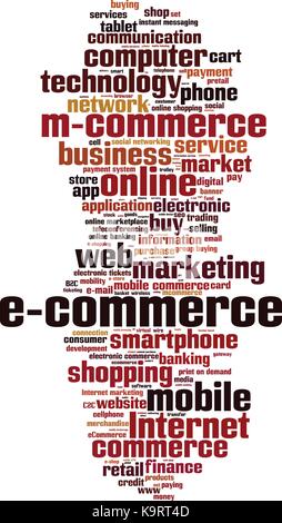Electronic commerce word cloud concept. Vector illustration Stock Vector