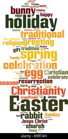 Easter word cloud concept. Vector illustration Stock Vector