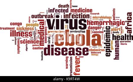 Ebola virus word cloud concept. Vector illustration Stock Vector